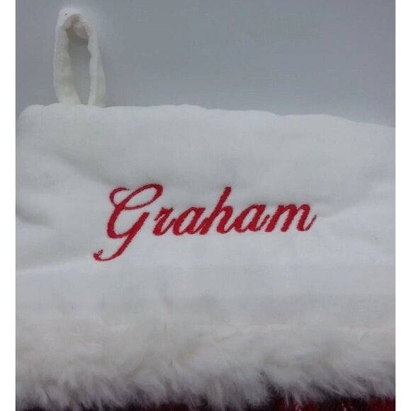 Pottery Barn Kids Graham Tartan Plaid Stocking Holiday Christmas Quilted Xmas - Picture 2 of 9